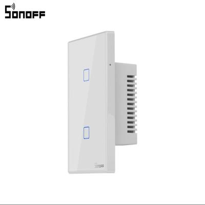 China SONOFF T0 USA 2C Wifi standard 2 band home phone app control touch screen wifi smart lamp switch for sale