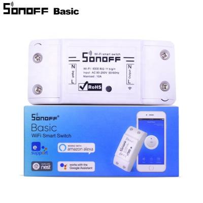 China Basic Voice Control APP Control 10A Wifi Handless Remote Wireless Smart Switch Sonoff For Smart Home User for sale