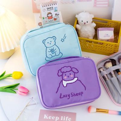 China Fashion Cartoon Pattern Brush Storage Nylon Waterproof Makeup Bags For Women Cosmetic Bag Wholesale Nylon Cosmetic Bag for sale