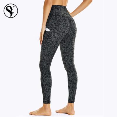 China Gym Viable Seamless Womens Pants With Pocket Fitness Yoga Wear Plus Size Leopard Print Yoga Gaiters For Women Gaiters Yoga Pants for sale