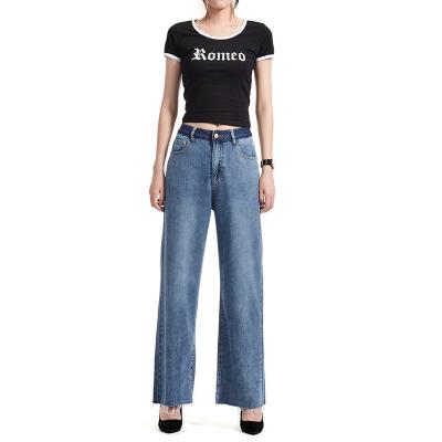 China 2021New Arrival Sustainable High Waist Ladies Blue Jeans For Women for sale