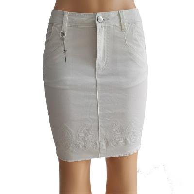 China Fashionable new fashion lattice embroidery jeans skirt viable white ladies women short skirts for sale