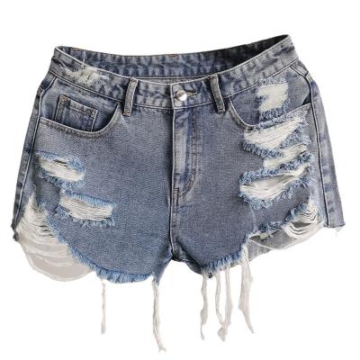 China 2022 breathable fringed denim shorts raw ripped jeans for women plus size womens denim abbreviation for sale