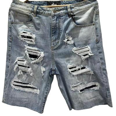 China Wholesale Custom Casual Luxury Breathable Ripped Distressed Male Mens Shorts Crac! crack! blue cotton jeans for sale