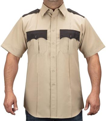 China Cheap Anti-pilling Security Shirt Men New Designs Contrast Color Security Guard Uniform Shirts for sale