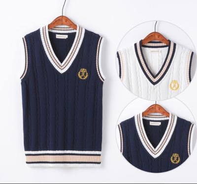 China Girl School Vest Design Spring Autumn Winter School Style Children's Primary School Uniform Sleeveless Sweater Vest for sale