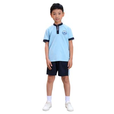 China Anti-pilling unisex school sportswear uniform shirt shorts sets for kindergarten and primary school students for sale