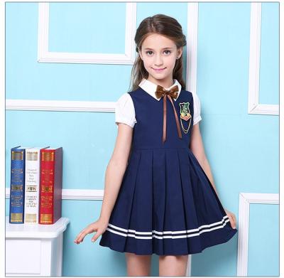 China School Clothes For Student New Designs Primary School Uniform Designs Girl Pinafore Dress School Kindergarten Uniforms for sale