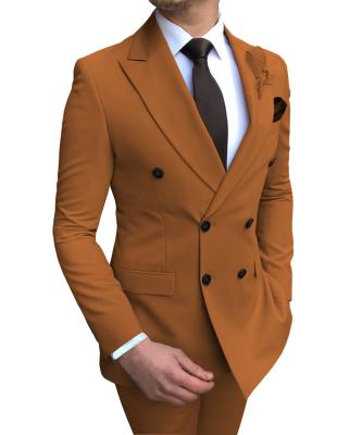 China Anti-wrinkle blue fashion gentlemen men suits formal men wedding suits fabric top suits with customize for sale