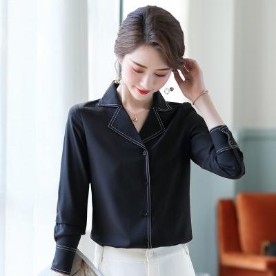 China Anti-pilling Long Sleeve Women OEM Blouse And Shirts Luxury Chiffon Blouses Shirts White Office Shirt For Women for sale