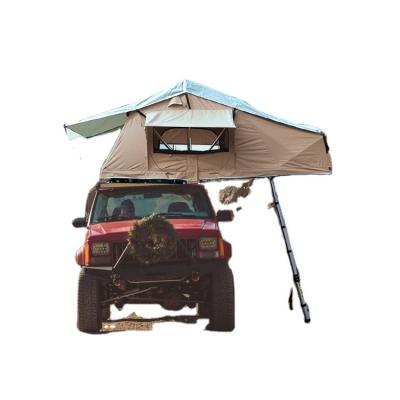 China Hot Sale 4 Person Travel Khaki Aluminum Car 4*4 Roof Extended Type Automatic Camping Top Tent for sale