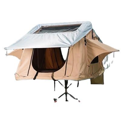 China Hot Sale 4x4 Car Roof Top Tent 2 Or 3 Person Outdoor Foldable Aluminum Roof Top Tent Soft Shell Camping Tent Extended Type for sale