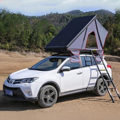 China Straight Tying Type Waterproof Triangular Camping Tent Box Roof Top Aluminum Hard Shell Car Roof Top Tent With Roof Rack for sale