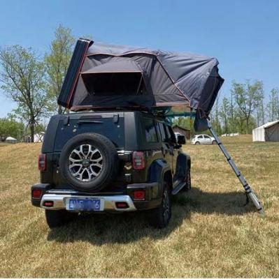 China Straight Tie Type Hard Shell Roof Top Tent Camper For SUV Car Roof Top Triangle Aluminum Hard Shell Roof Top Tent for sale