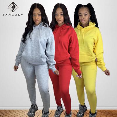 China Fashion Anti-pilling Hooded Sweatshirts Women Two Piece Set Pencil Jogger Tracksuit Pants Suit Tracksuit Fitness Equipment Matching Set for sale