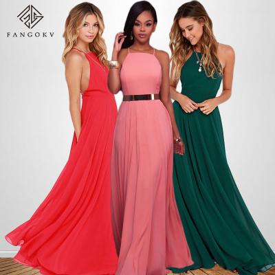 China Long Maxi Gown Dresses New Arrivals Lady Dresses Women Sexy Chiffon Party Dress Slim Sleeveless Warm Anti-Static Dress Women Clothing for sale