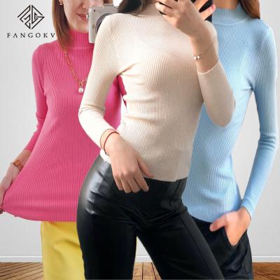 China Anti-pilling Autumn Winter Basic Turtleneck Knitting basing cheap tops minimalist solid pullover sweaters 2021 hot women for sale