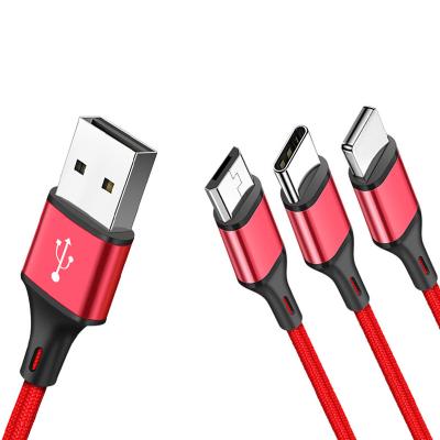 China Camera three in one type c data customizable size fast charging usb cable mobail charge data cable fast charging for sale