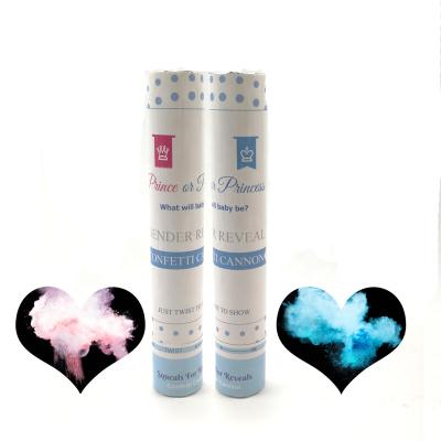 China Eco-Friendly Twist Gender Reveal Confetti Cannon With Biodegradable Confetti And Powder For Baby Shower Party Supplies for sale