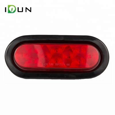 China PC Lens DOT SAE Emark 6 Inch Oval 10 Piranha LED Truck Trailer Stop Turn Tail Lights For Truck Trailer for sale