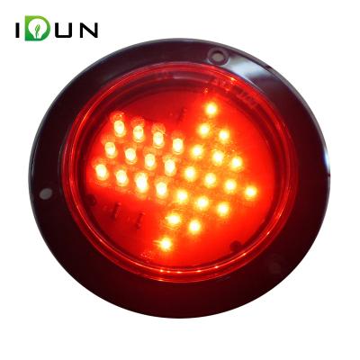 China PC lens 4 inch around 28 piranha LED heavy truck trailer stop tail submersible turn signal lights with DOT Emark arrow for sale