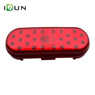 China PC lens 10-30V truck trailer rv boat yacht oval 6 inch piranha LED stop turn tail lights for sale