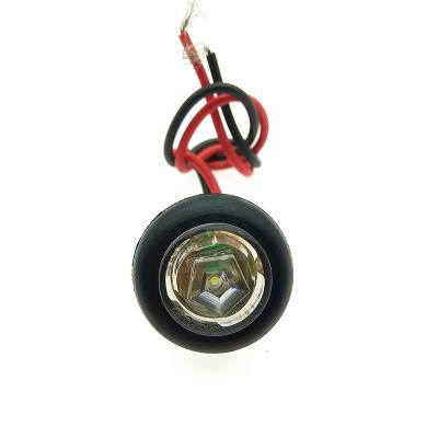 China PC Lens 12V Red Mini Truck Light 0.75 Inch Round Truck Lamp For Semi Trailer Truck Boat Waterproof DOT/E-mark Approved for sale