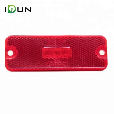 China 4 Inch Rectangle Piranha 3 LED Rear Bumper Red Reflector PC Lens Trailer Truck Beacon Lights for sale