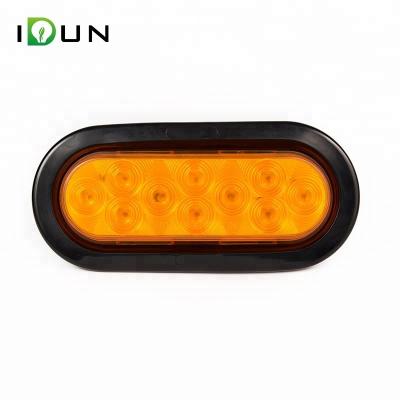 China 6 Inch Piranha 10 LED Truck Lorry Strobe Flash Warning Lights Oval Truck Trailer PC 6 Lens for sale