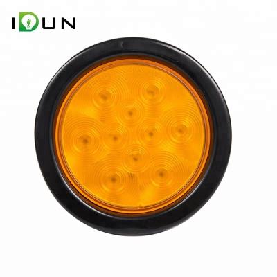 China PC Lens 4 Inch Piranha 10 LED Truck Trailer Lorry Strobe Flash Warning Lights Round Turn Signal Lights for sale