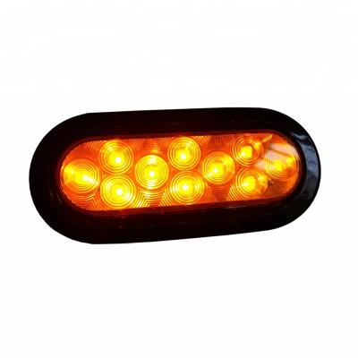 China Red Oval PC LED Lens Trailer Truck Exterior Mount 6