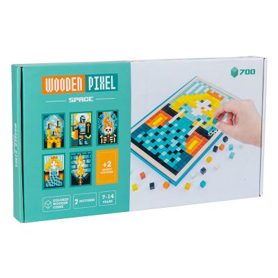 China Cartoon toy wooden puzzle toys children pixel princess castle puzzle children's educational toys for sale