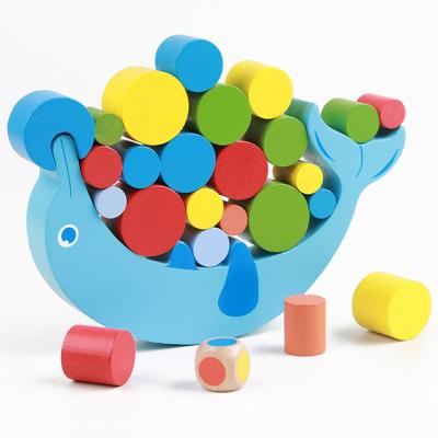 China Amazon Dolphin Balance Toy Stack Tower Beam Children's Play Toy Hot Selling Eco-friendly Material Wooden Toy for sale