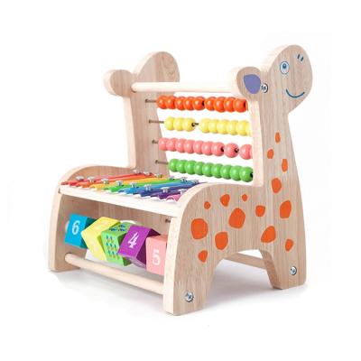 China Eco-friendly Material New Arrivals Counting Rainbow Wooden Xylophone Toys Abacus Baby Kids Montessori Educational Toys for sale