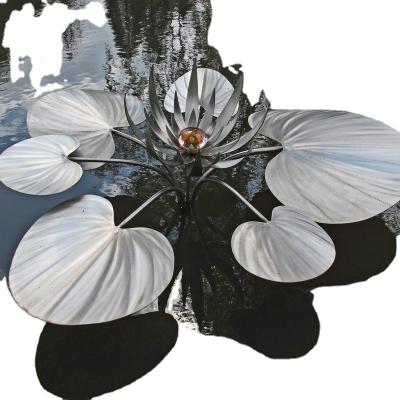 China China Custom Large Large Outdoor Stainless Steel Lotus Flower Sculpture For Sale for sale