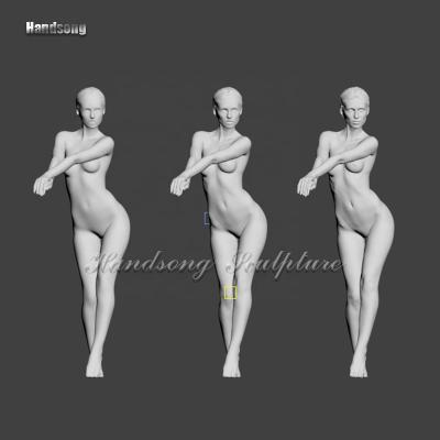 China China design 3d model 3d model Customizable 3dmax model folder,game model,woman pose 2 model folder for sale