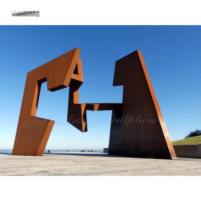 China Large Sculpture Metal China Park Corten Steel Sculpture Outdoor Abstract Illustration for sale