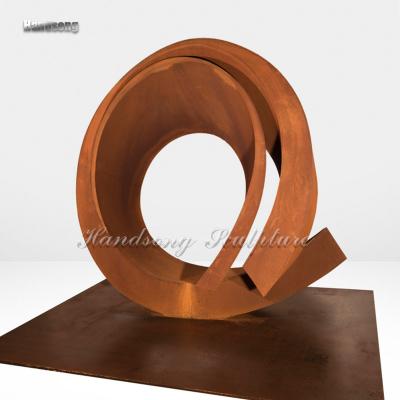 China China Outdoor Indoor Public Art Abstract Ring Series Corten Metal Steel Sculpture for sale