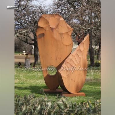 China Large Park China Metal Sculpture Indoor Outdoor Public Abstract Artwork Hollow Corten Steel Sculpture for sale