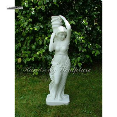 China China Custom Outdoor European Retro Figure Woman Garden Sculpture Water Statue Stone Carrying Sculpture for sale