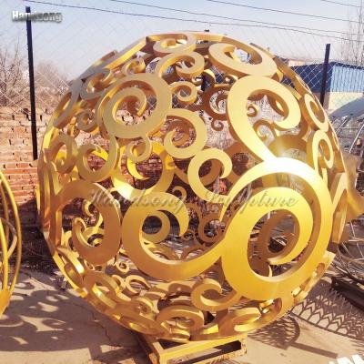 China Large China Hydrangea Ball Cavity Stainless Steel Outdoor Urban Public Sculpture for sale