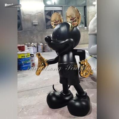 China China Small and Medium Indoor Public Sculpture Mickey Mouse Sculpture Fiberglass Glass Steel Sculpture for sale