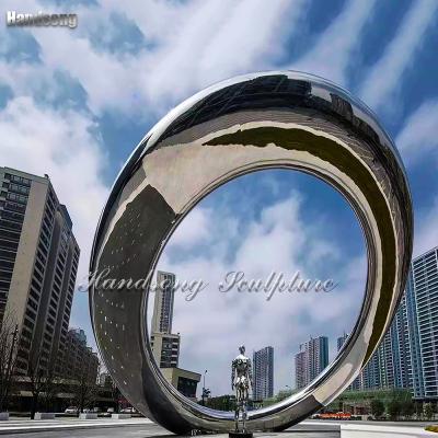 China China Large Outdoor Ring Sculpture Portrait Sculpture Stainless Steel Statue Stainless Steel Sculpture for sale