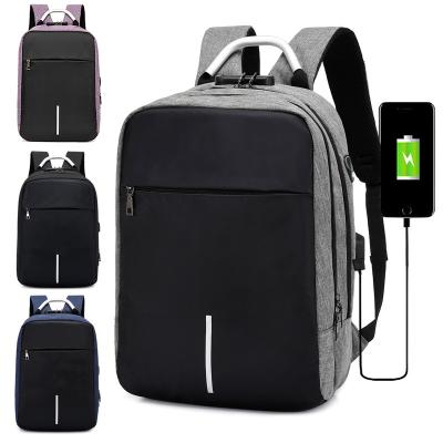 China Polyester USB Men Anti-theft Briefcase Filler Notebook Bags Business Laptop Backpacks for sale