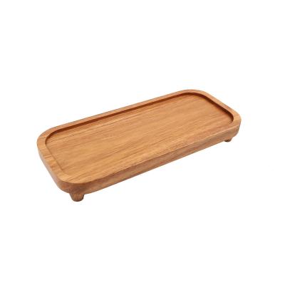 China Sustainable Hot Selling Acacia Kitchen Cheese Board Serving Dish Bamboo Wooden Tray With Legs for sale