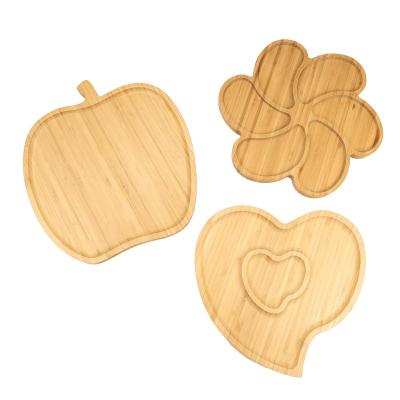 China Sustainable Kitchen Server Bamboo Wooden Snack Dish Round Square Fruit Candy for sale