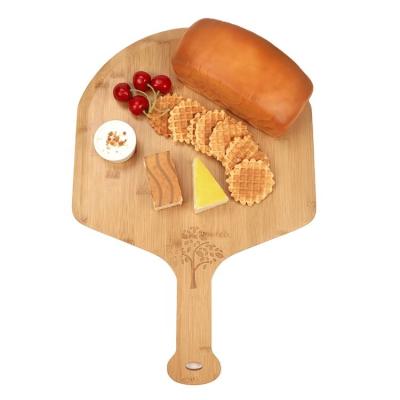 China Sustainable Cheese Paddle Board With Food Acacia Wood Pizza Serving Skin Handle, Bread And Crackers Tray for sale