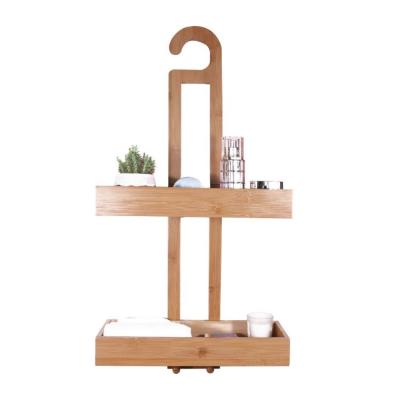 China Bamboo Wood Hanging Organizer Bath Caddy Sustainable Bathroom Shower Nice for sale