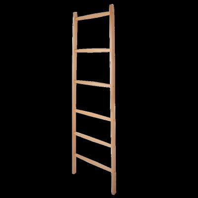 China Eco-friendly Natural Bamboo Bathroom Towel Shelf Organizer Rack Clothes Ladder Storage Rail with 6 Bars for sale