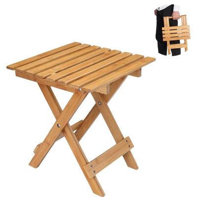 China Collapsible Foldable Stools Garden Picnic Bamboo Folding Stools Sitting Rest With Handle for sale